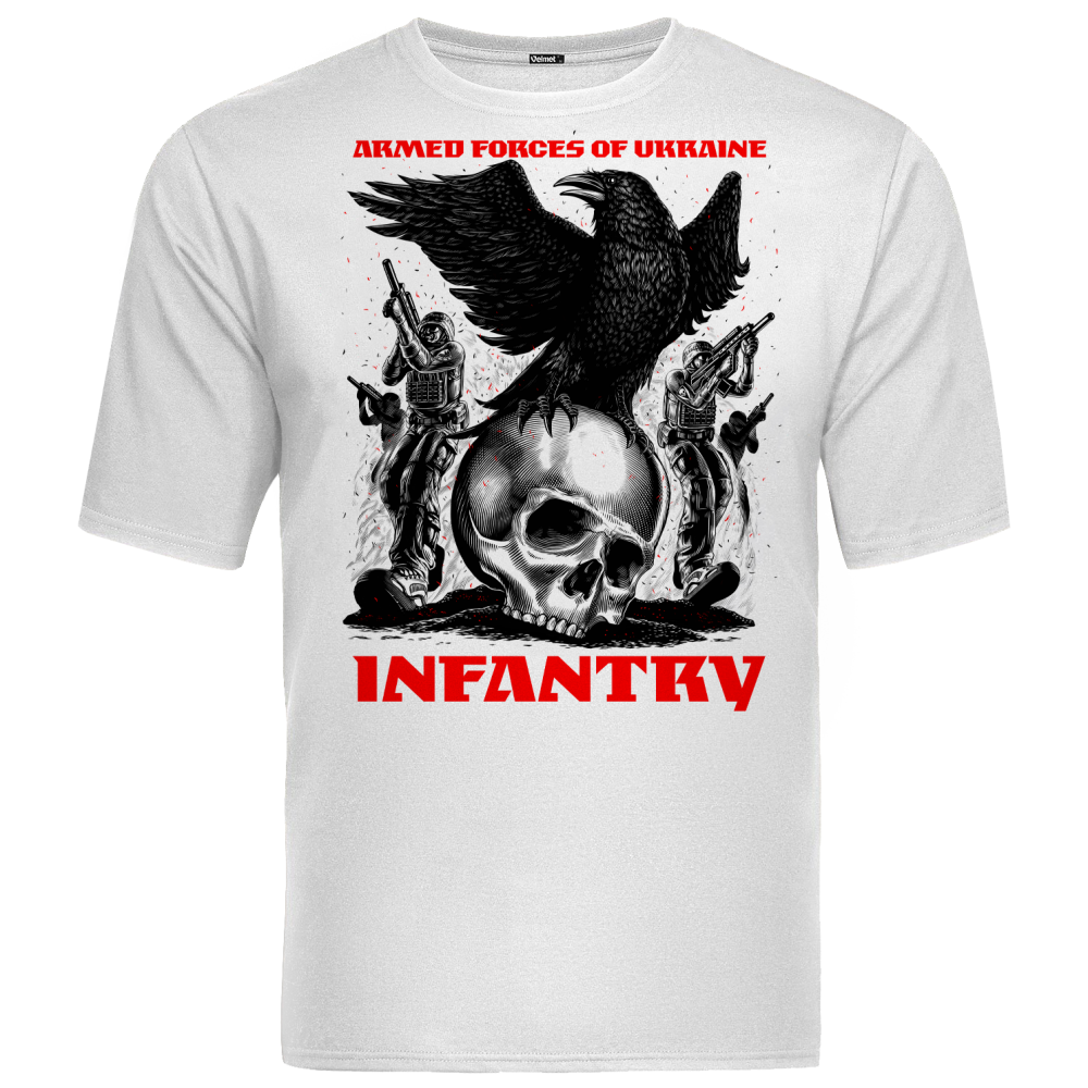 Velmet T-Shirt G2 - ARMED FORCES OF UKRAINE. INFANTRY White