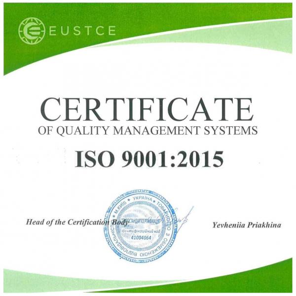 Велмет впровадив систему управління якістю ISO 9001