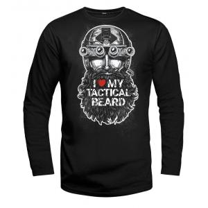 Long Sleeve T-shirt - Tactical Beard Black