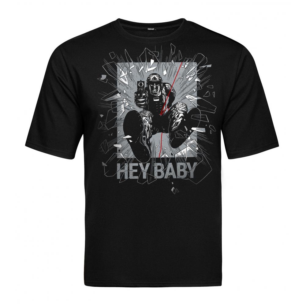 Velmet T-Shirt  V-TAC - Hey Baby Black